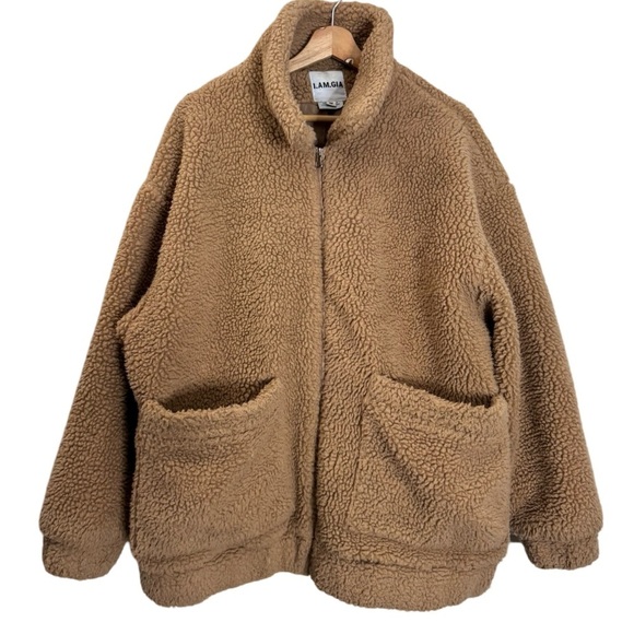 I.AM.GIA Sherpa Coat Oversized Teddy Jacket Size M Blogger Fav Tiktok Viral - Picture 9 of 16